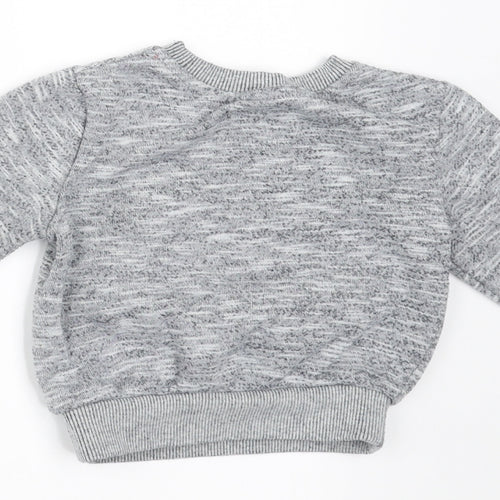 Mini Rebel Baby Grey   Pullover Jumper Size 9-12 Months  - monster face