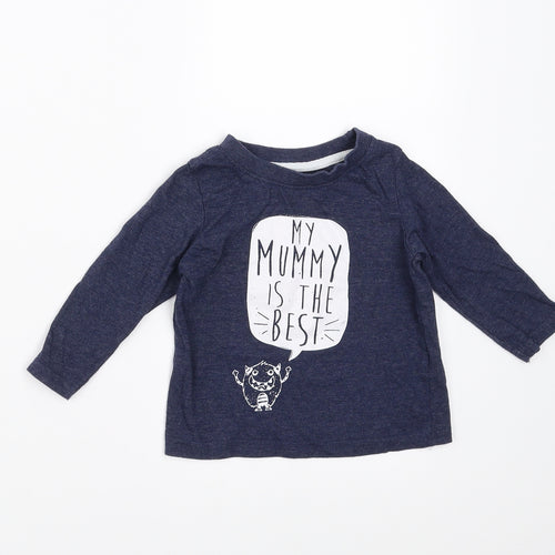 Mini Rebel Boys Blue   Basic T-Shirt Size 9-12 Months  - my mummy is the best