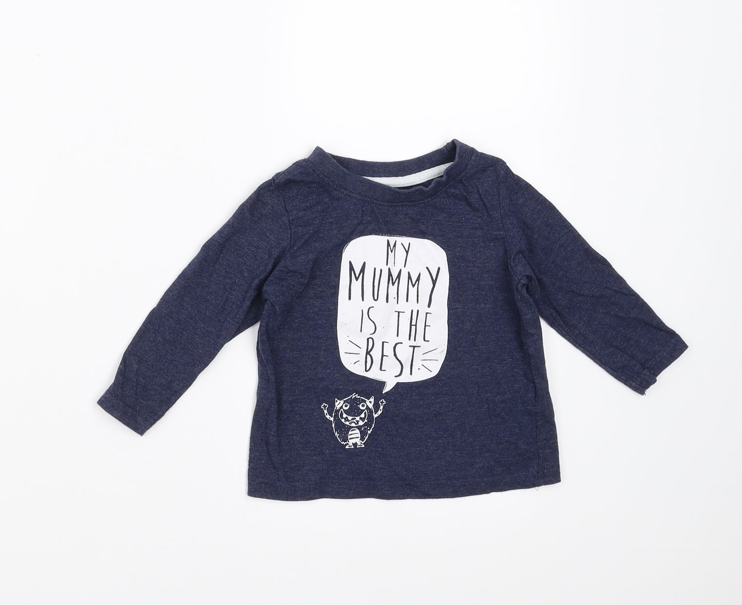 Mini Rebel Boys Blue   Basic T-Shirt Size 9-12 Months  - my mummy is the best