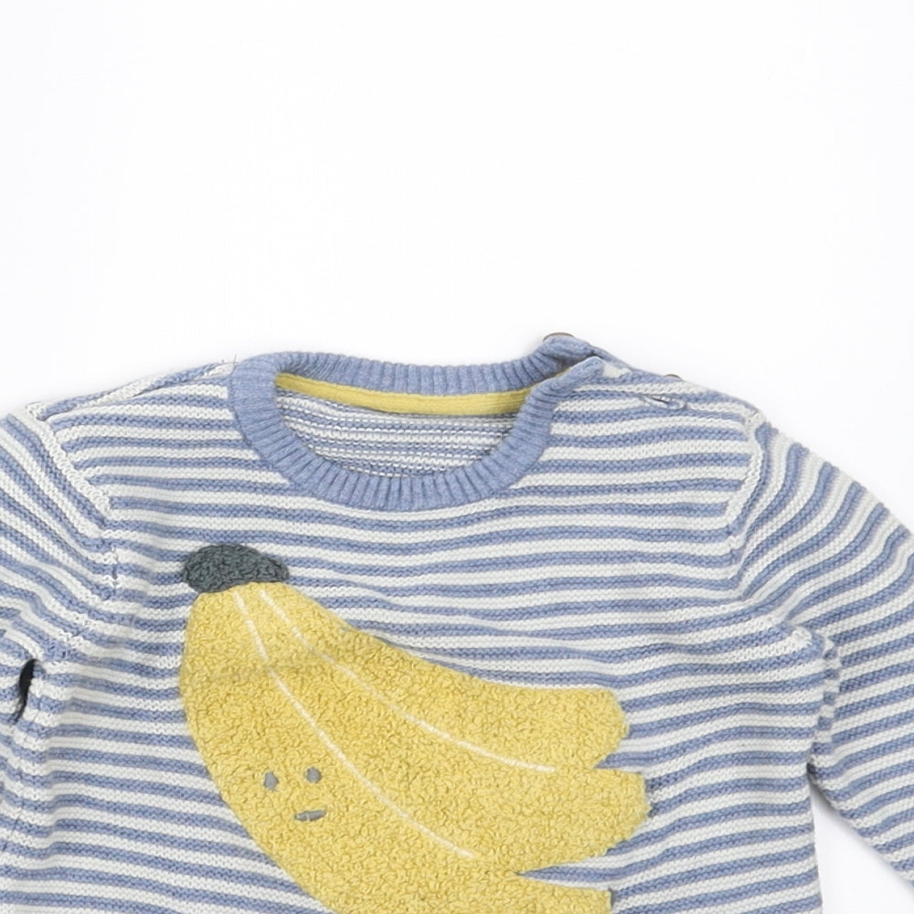 Marks and Spencer Boys Blue Striped  Pullover Jumper Size 9-12 Months  - bananas
