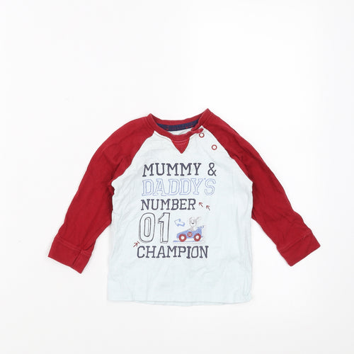 George Boys Blue   Basic T-Shirt Size 9-12 Months  - number 1 champion