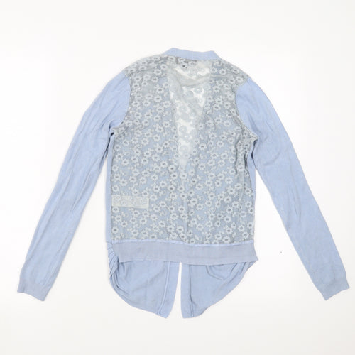 New Look Womens Blue Floral  Cardigan Jumper Size 8