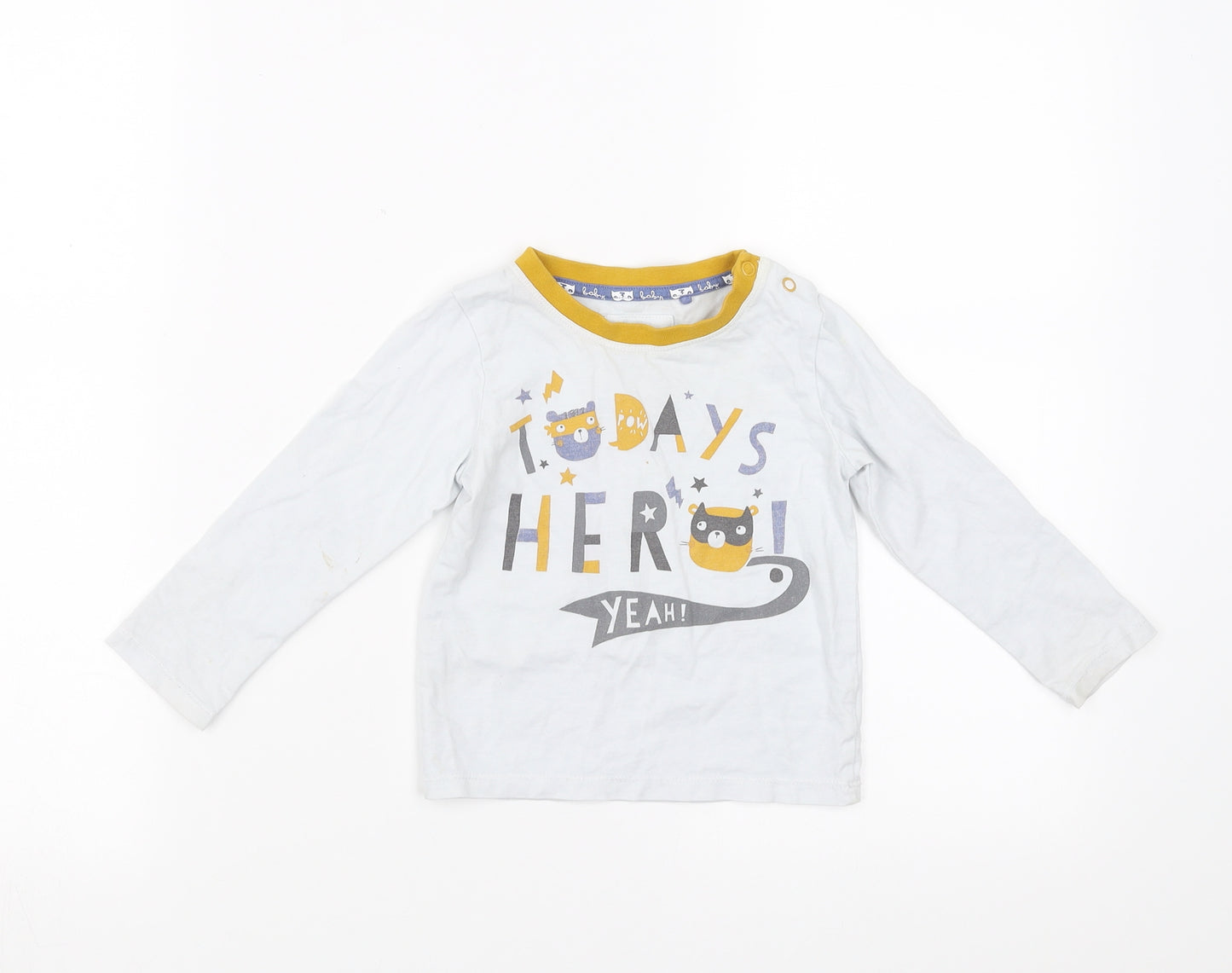 Sainsburys Boys White   Basic T-Shirt Size 12-18 Months  - todays hero