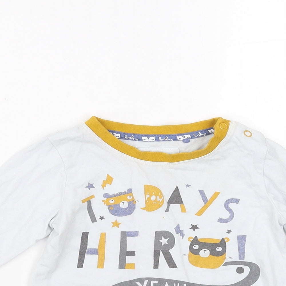 Sainsburys Boys White   Basic T-Shirt Size 12-18 Months  - todays hero