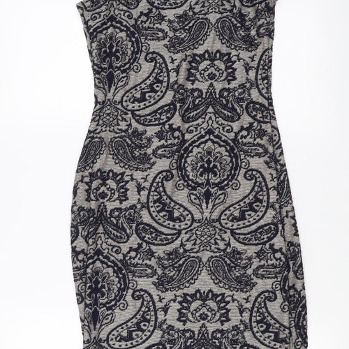 Primark Womens Beige Paisley  Bodycon  Size 10