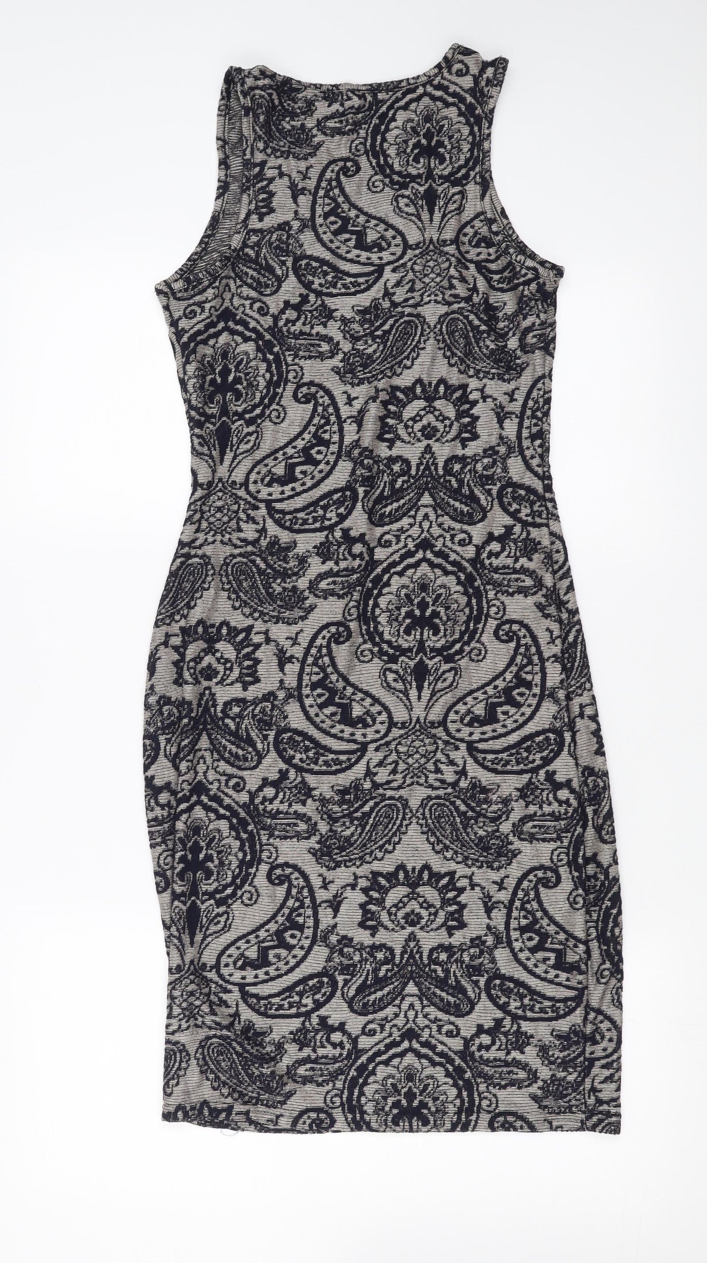 Primark Womens Beige Paisley  Bodycon  Size 10
