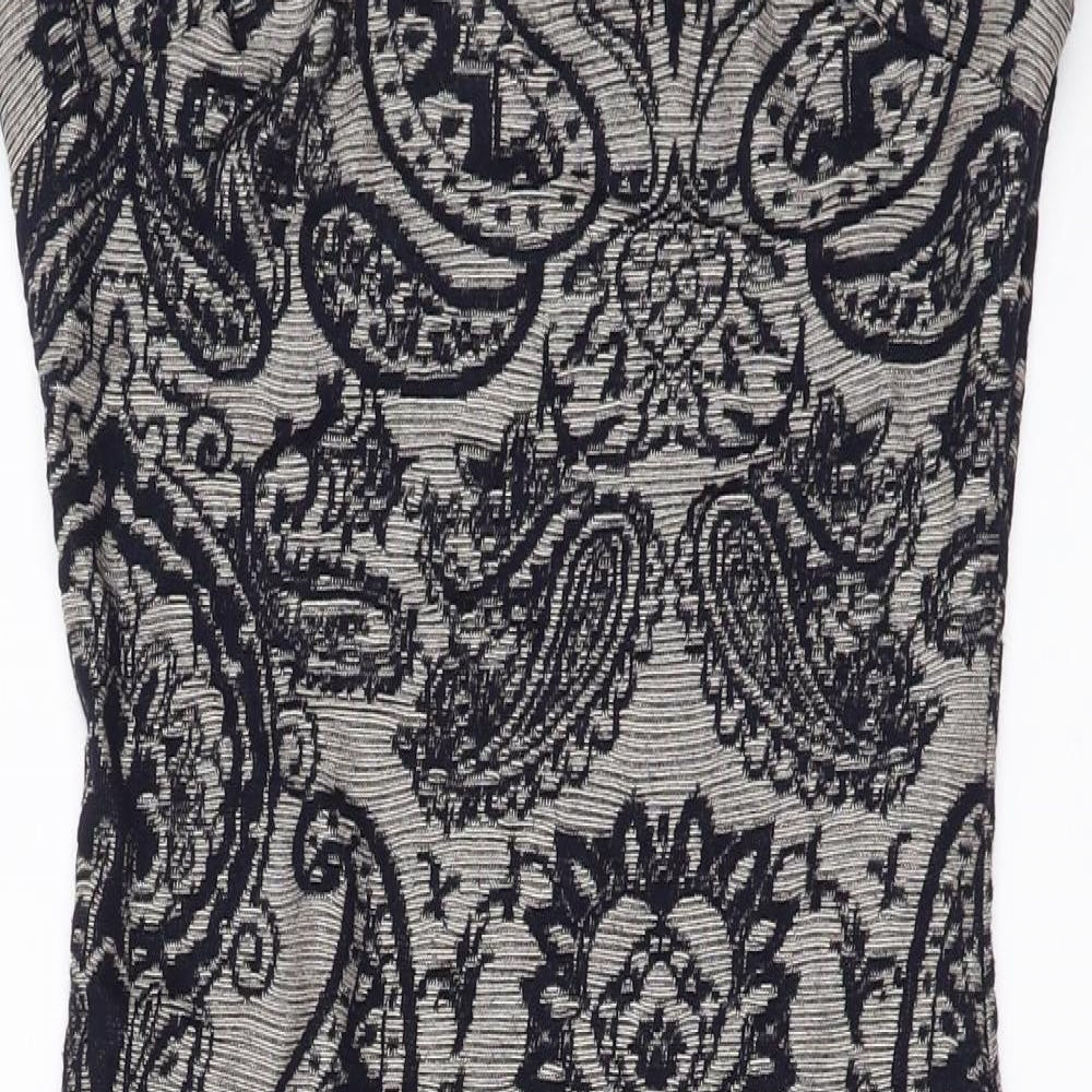 Primark Womens Beige Paisley  Bodycon  Size 10