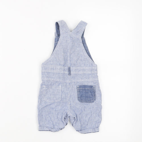 George Baby Blue Striped Denim Dungaree Outfit/Set Size 9-12 Months