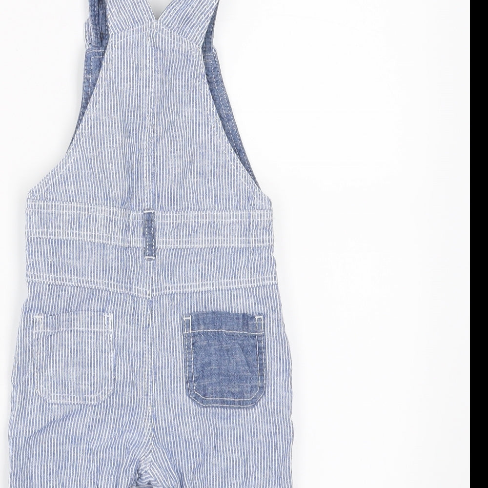 George Baby Blue Striped Denim Dungaree Outfit/Set Size 9-12 Months