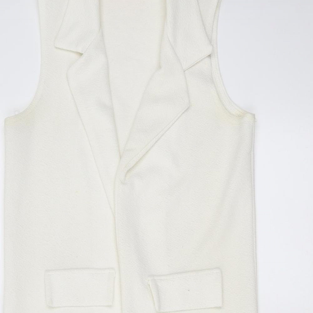 Miss Sassy Womens Ivory   Gilet Jacket Size S