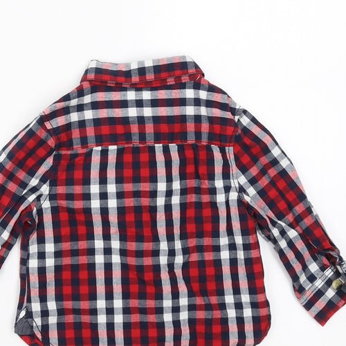 Mini Rebel Boys Blue Check  Basic Button-Up Size 9-12 Months
