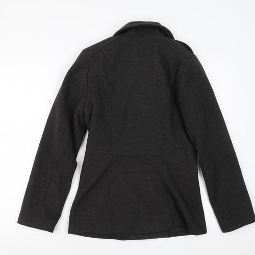 H&M Womens Grey   Pea Coat Coat Size S