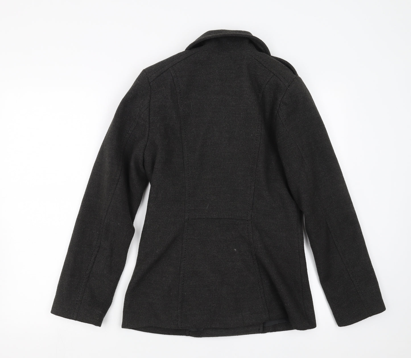 H&M Womens Grey   Pea Coat Coat Size S