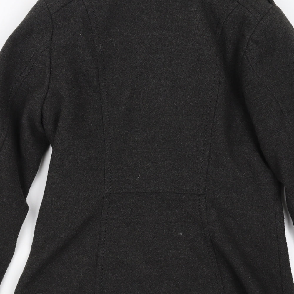 H&M Womens Grey   Pea Coat Coat Size S