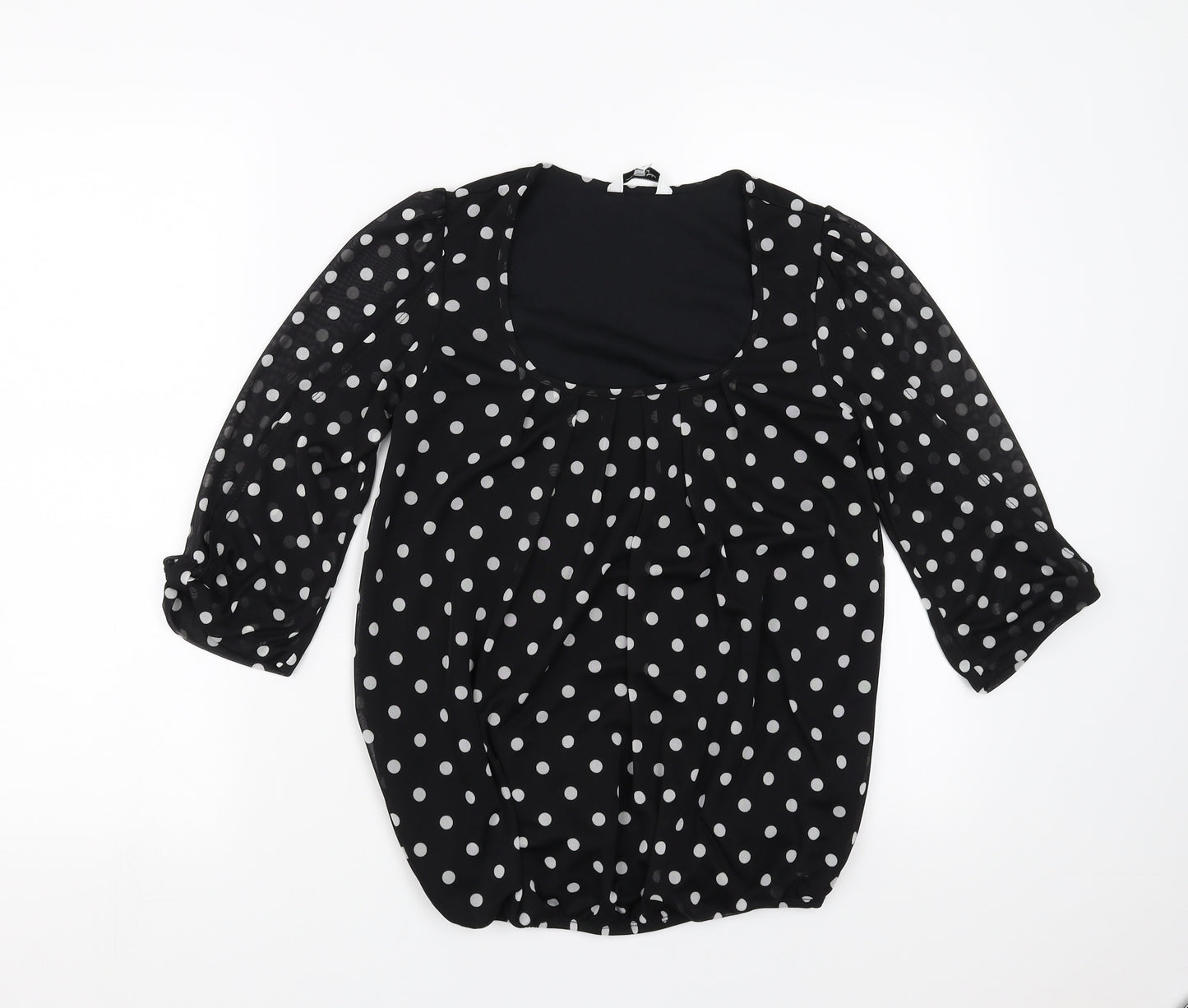 New Look Womens Black Polka Dot  Basic Blouse Size 8