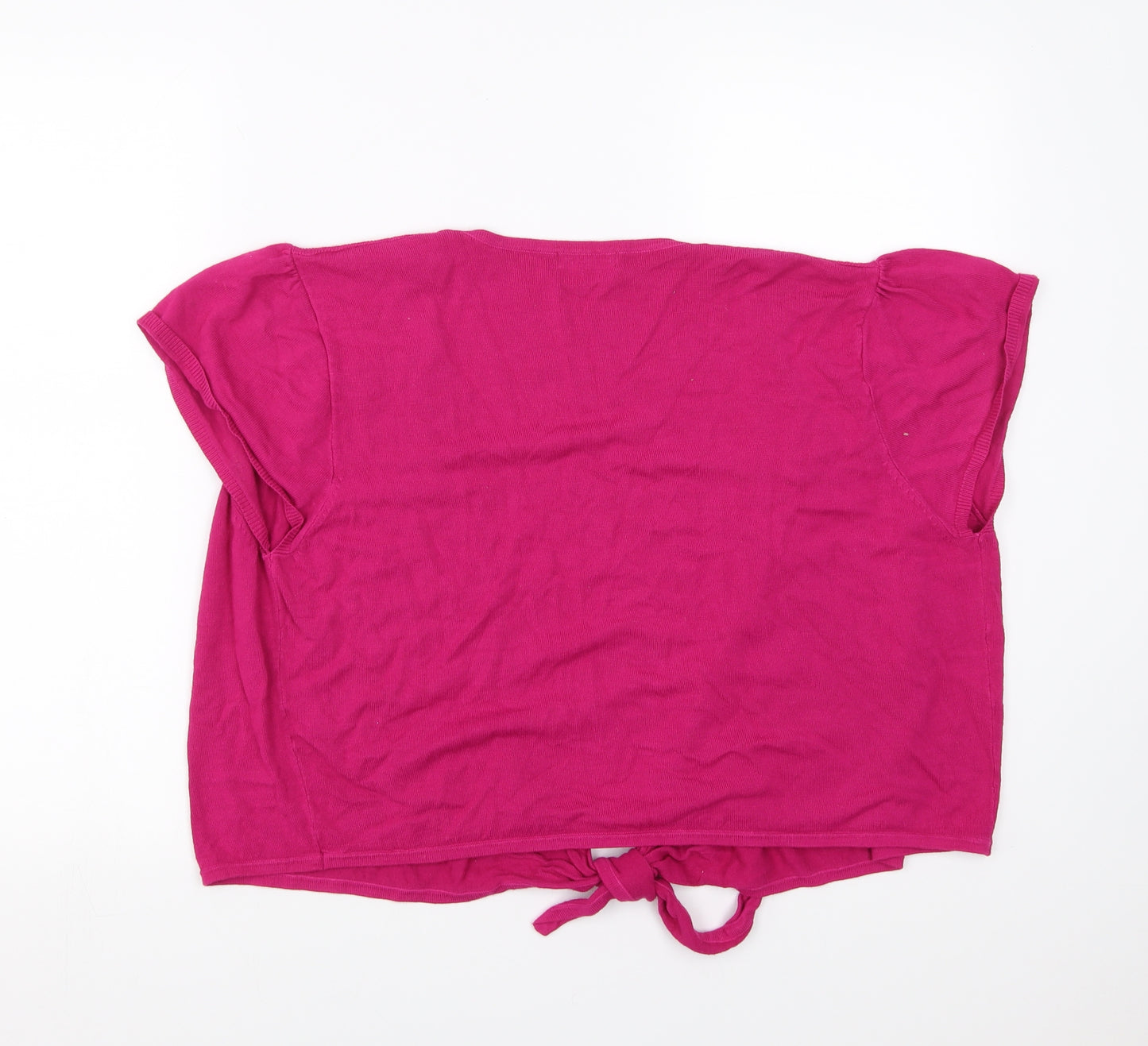 M&Co Womens Pink   Shrug Jumper Size 2XL  - tie Front Detail