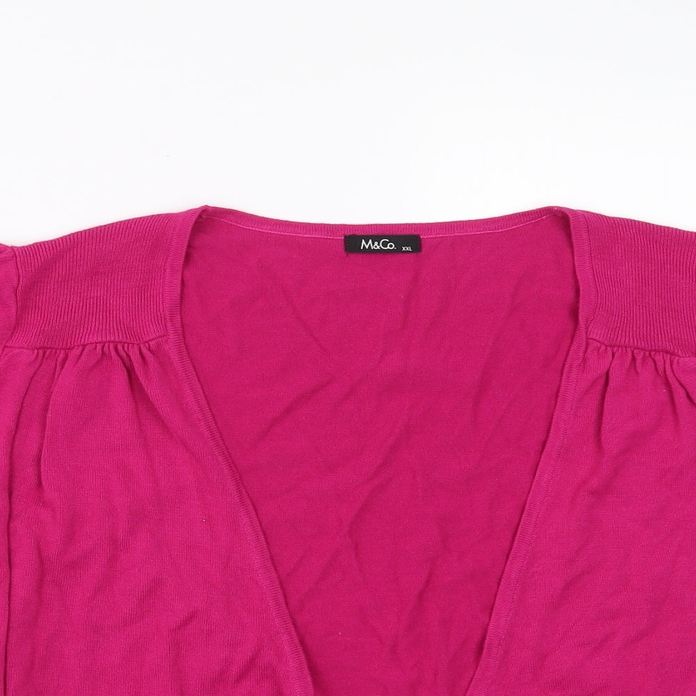M&Co Womens Pink   Shrug Jumper Size 2XL  - tie Front Detail
