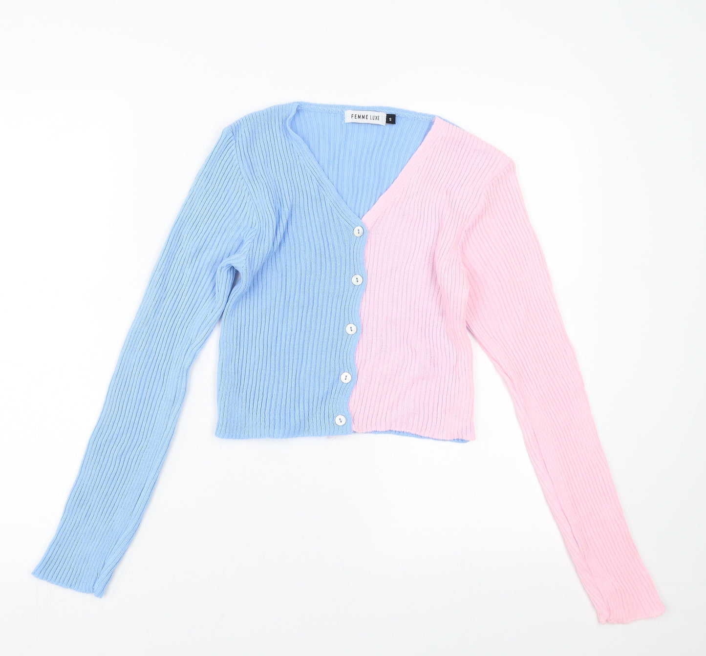 Femme Luxe Womens Blue   Cardigan Jumper Size S