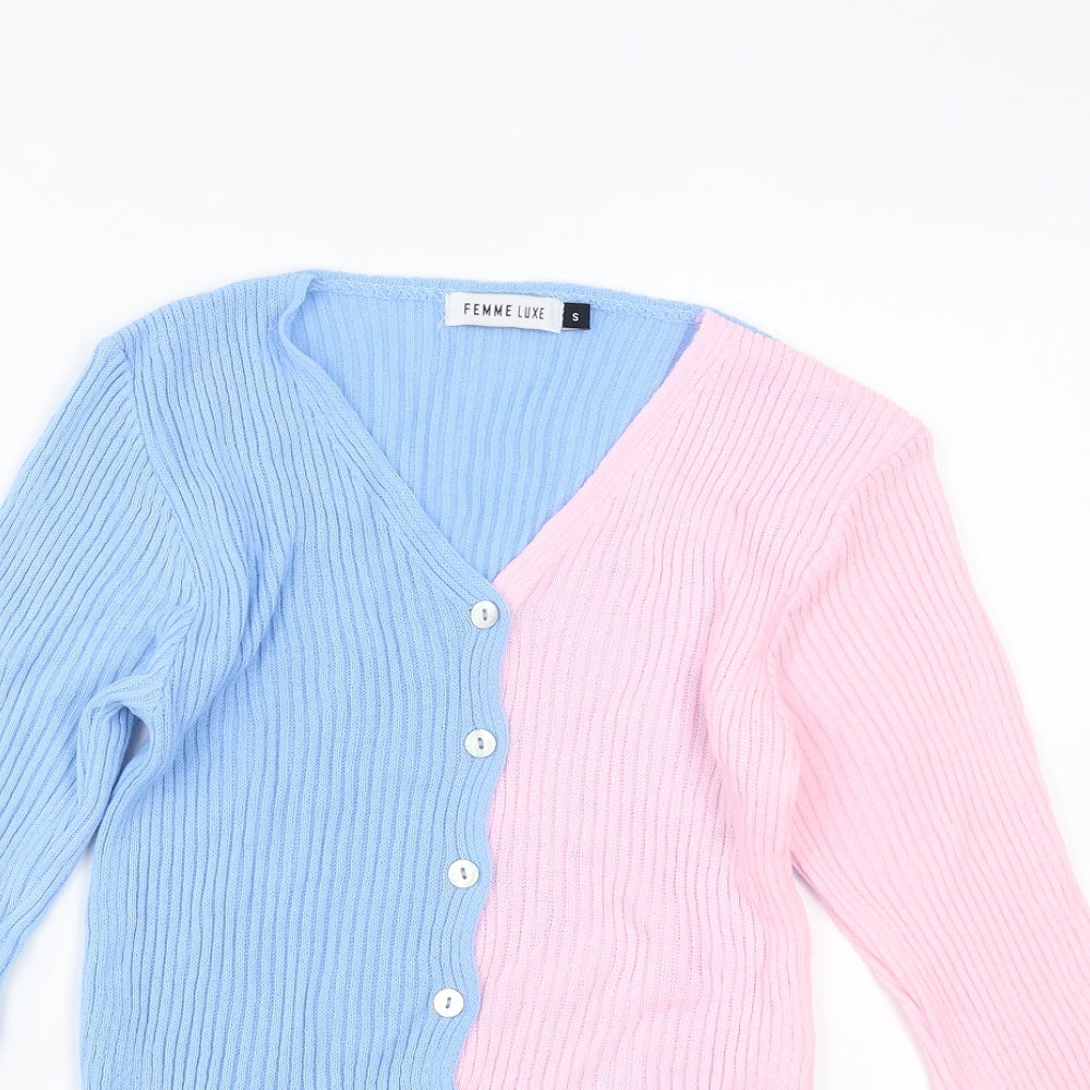 Femme Luxe Womens Blue   Cardigan Jumper Size S