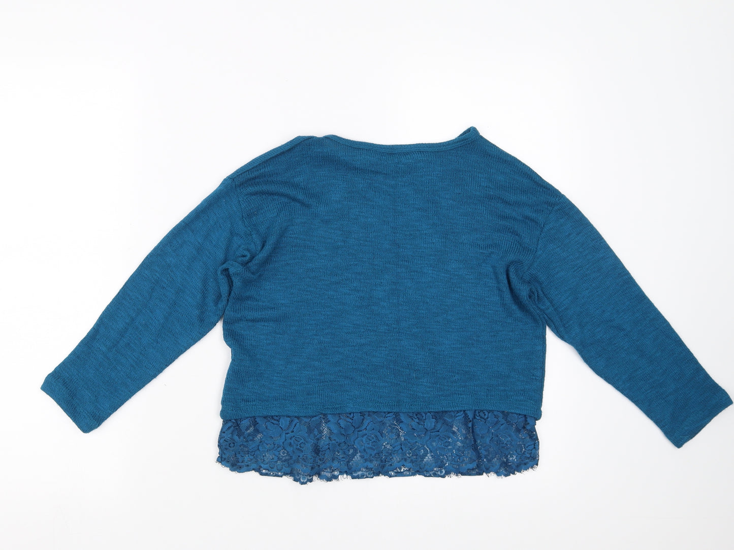 New Look Girls Blue   Pullover Jumper Size 14-15 Years  - lace hem
