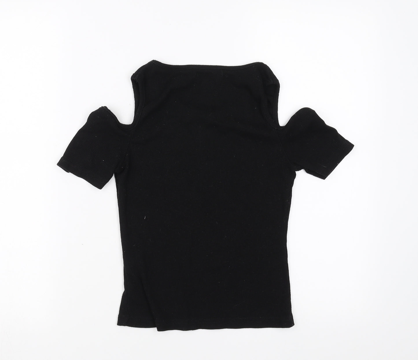 cotton:on Womens Black   Basic T-Shirt Size S  - cold Shoulder