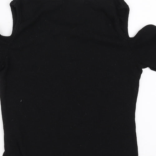 cotton:on Womens Black   Basic T-Shirt Size S  - cold Shoulder