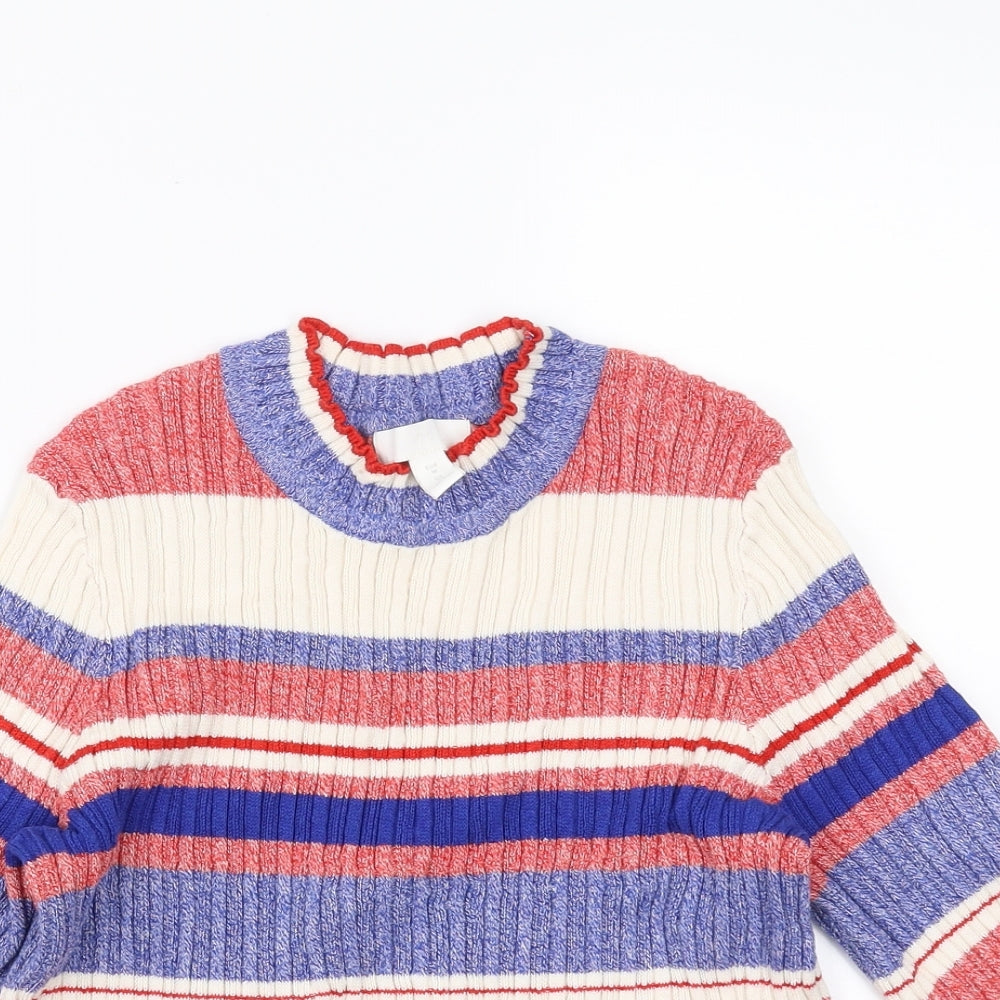 H&M Womens Multicoloured Striped  Pullover Jumper Size M