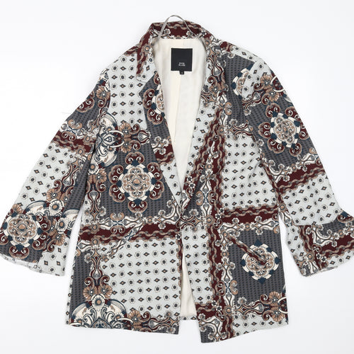 River Island Womens Multicoloured Paisley  Jacket Blazer Size 10