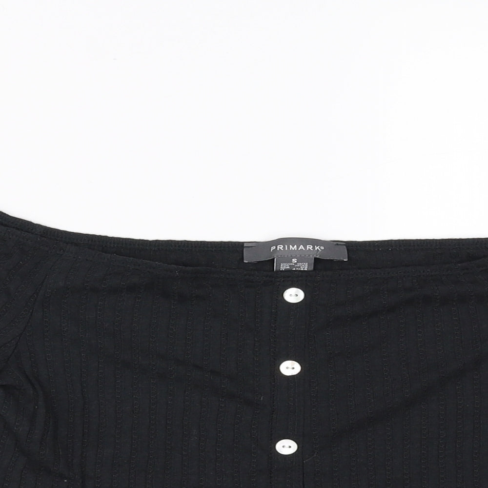 Primark Womens Black   Cropped T-Shirt Size S