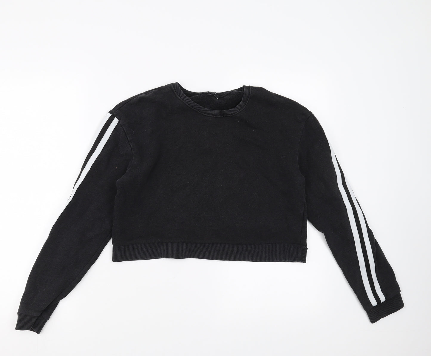 New Look Womens Black   Pullover Sweatshirt Size 12  - cropped