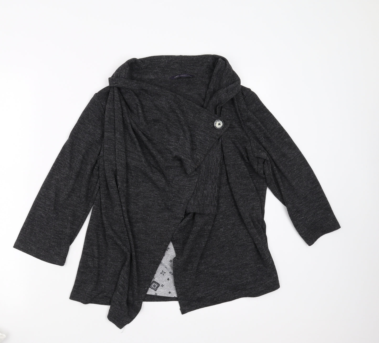 Marks and Spencer Womens Grey Geometric  Pullover Jumper Size 12