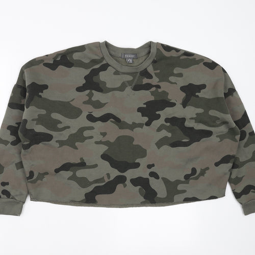 Primark Womens Green Camouflage  Pullover Sweatshirt Size S