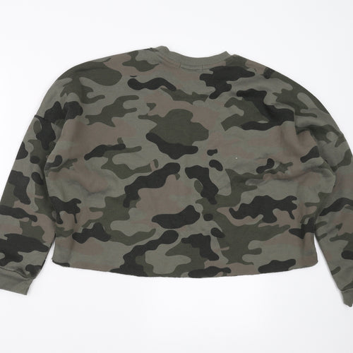 Primark Womens Green Camouflage  Pullover Sweatshirt Size S