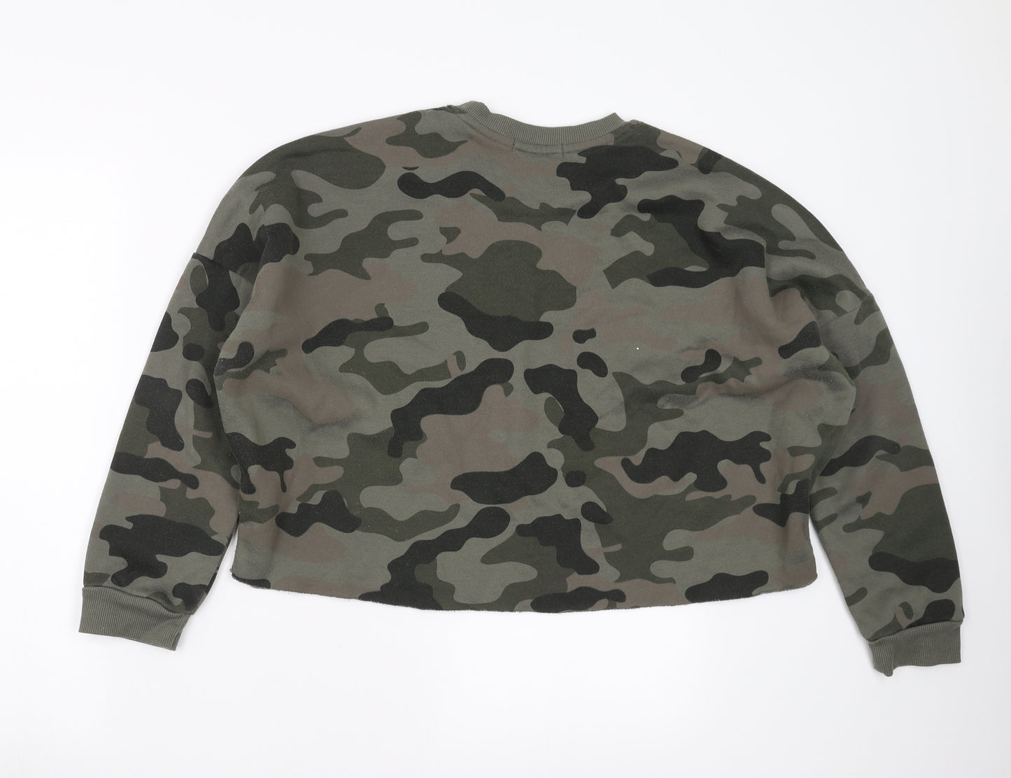 Primark Womens Green Camouflage  Pullover Sweatshirt Size S