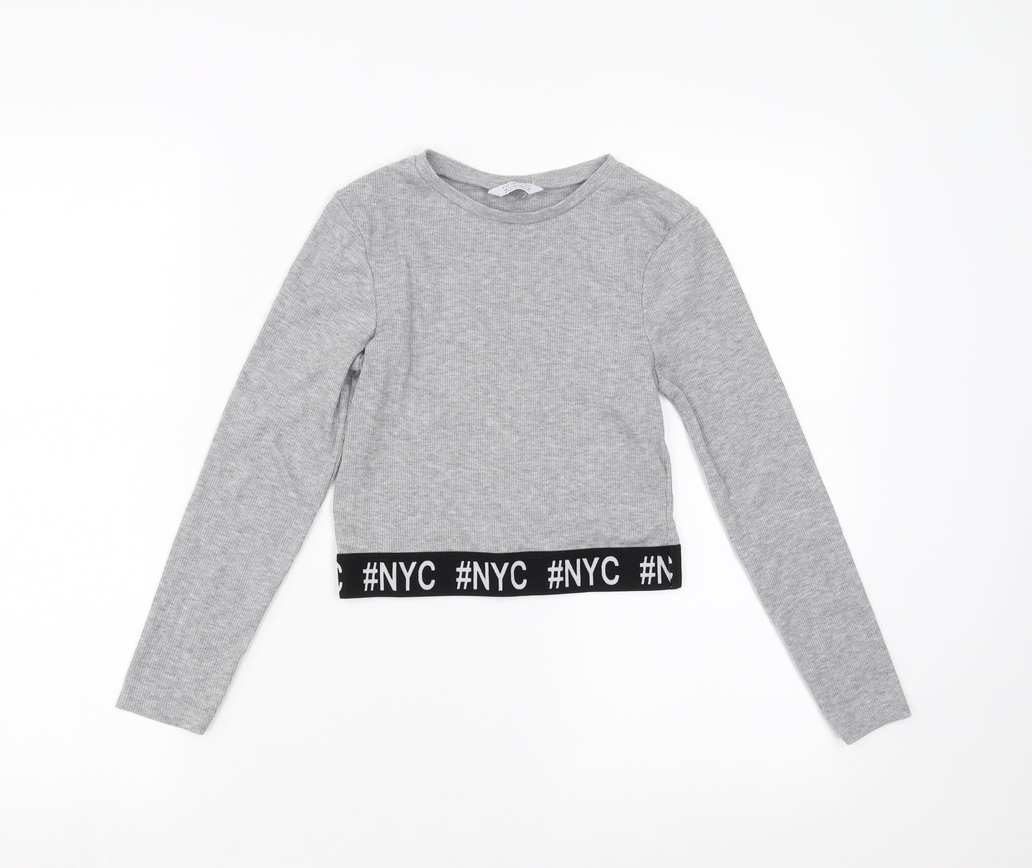 Primark Girls Grey   Cropped T-Shirt Size 10-11 Years  - nyc