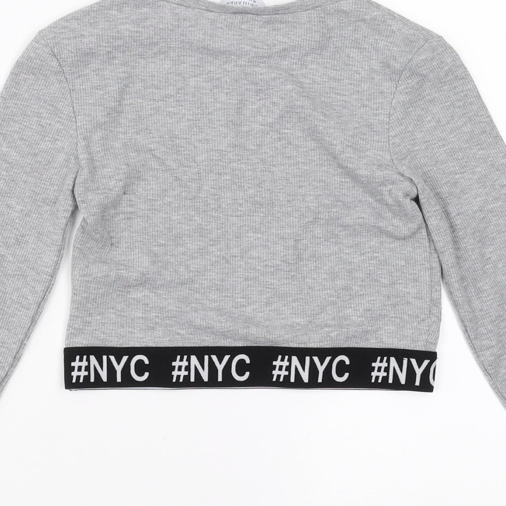 Primark Girls Grey   Cropped T-Shirt Size 10-11 Years  - nyc