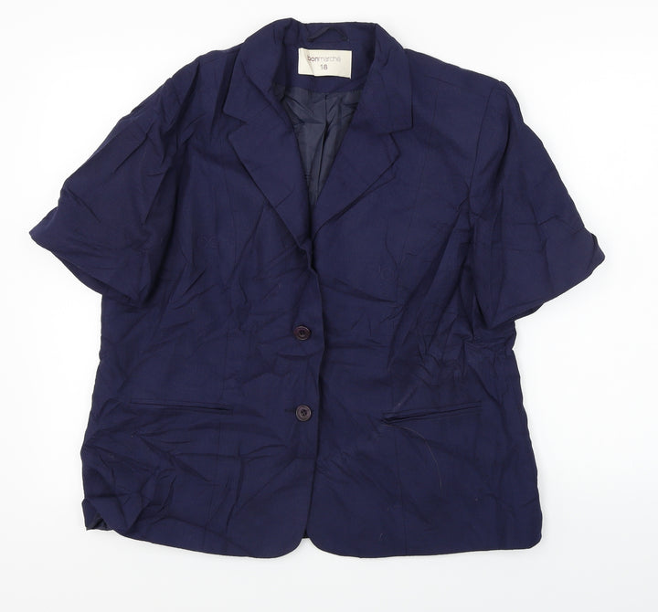 Bonmarché Womens Blue Jacket Blazer Size 18