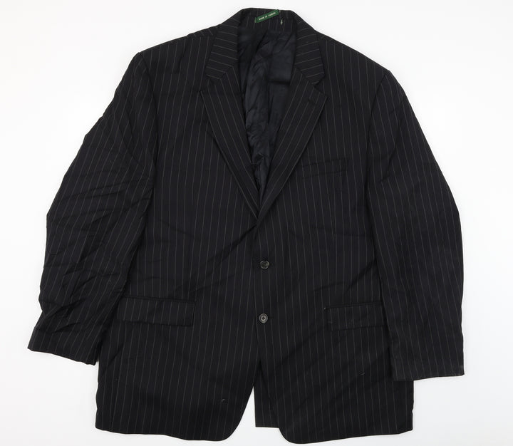 Macys Mens Black Striped Jacket Blazer Size M