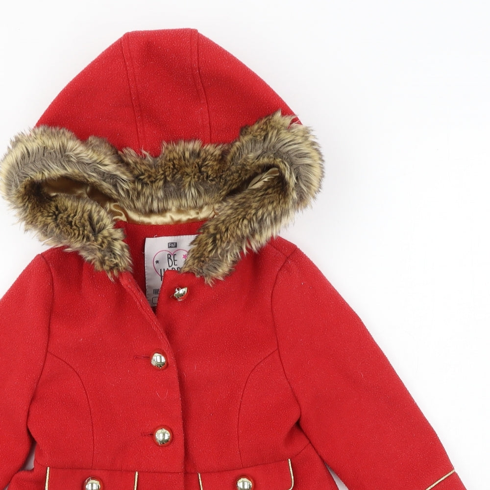 F&F  Girls Red   Jacket Coat Size 2-3 Years
