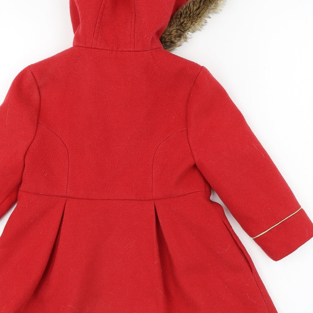 F&F  Girls Red   Jacket Coat Size 2-3 Years