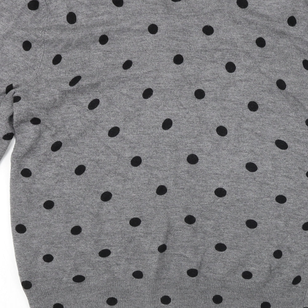 George  Womens Grey Polka Dot  Cardigan Jumper Size 10