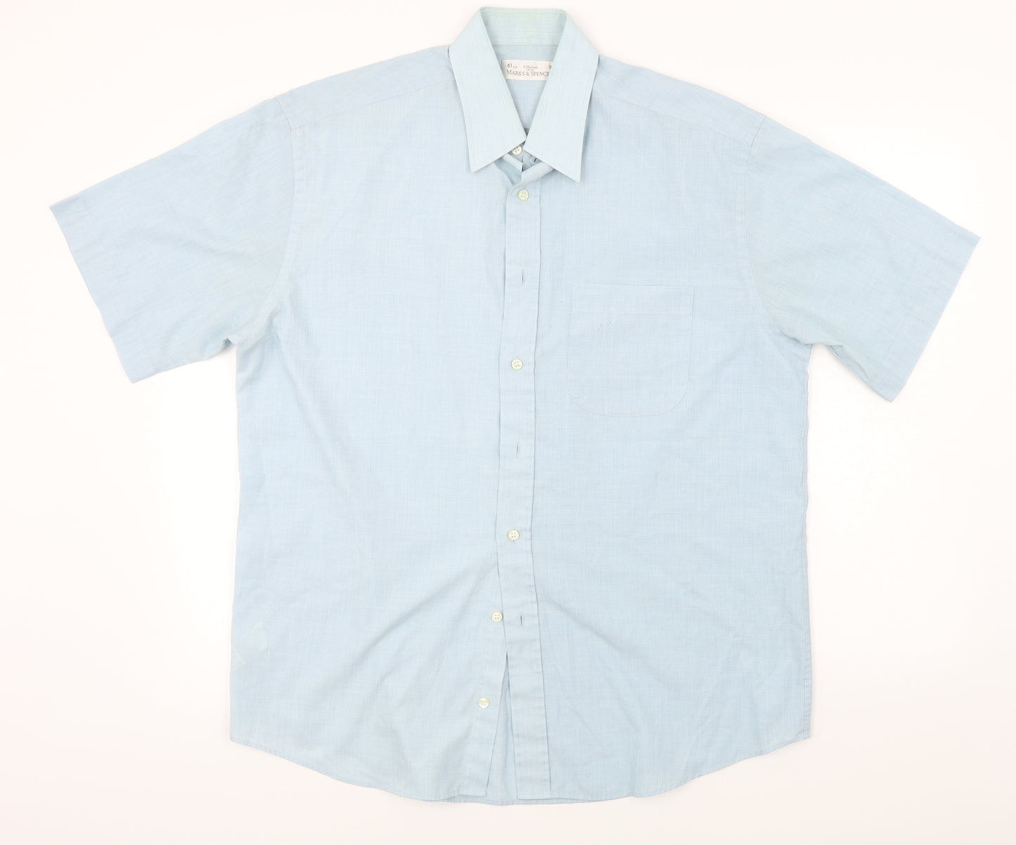 Marks and Spencer  Mens Blue    Button-Up Size 16