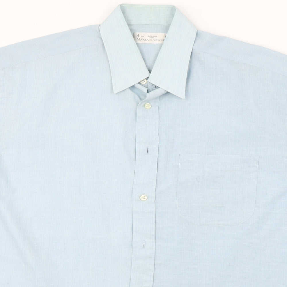 Marks and Spencer  Mens Blue    Button-Up Size 16