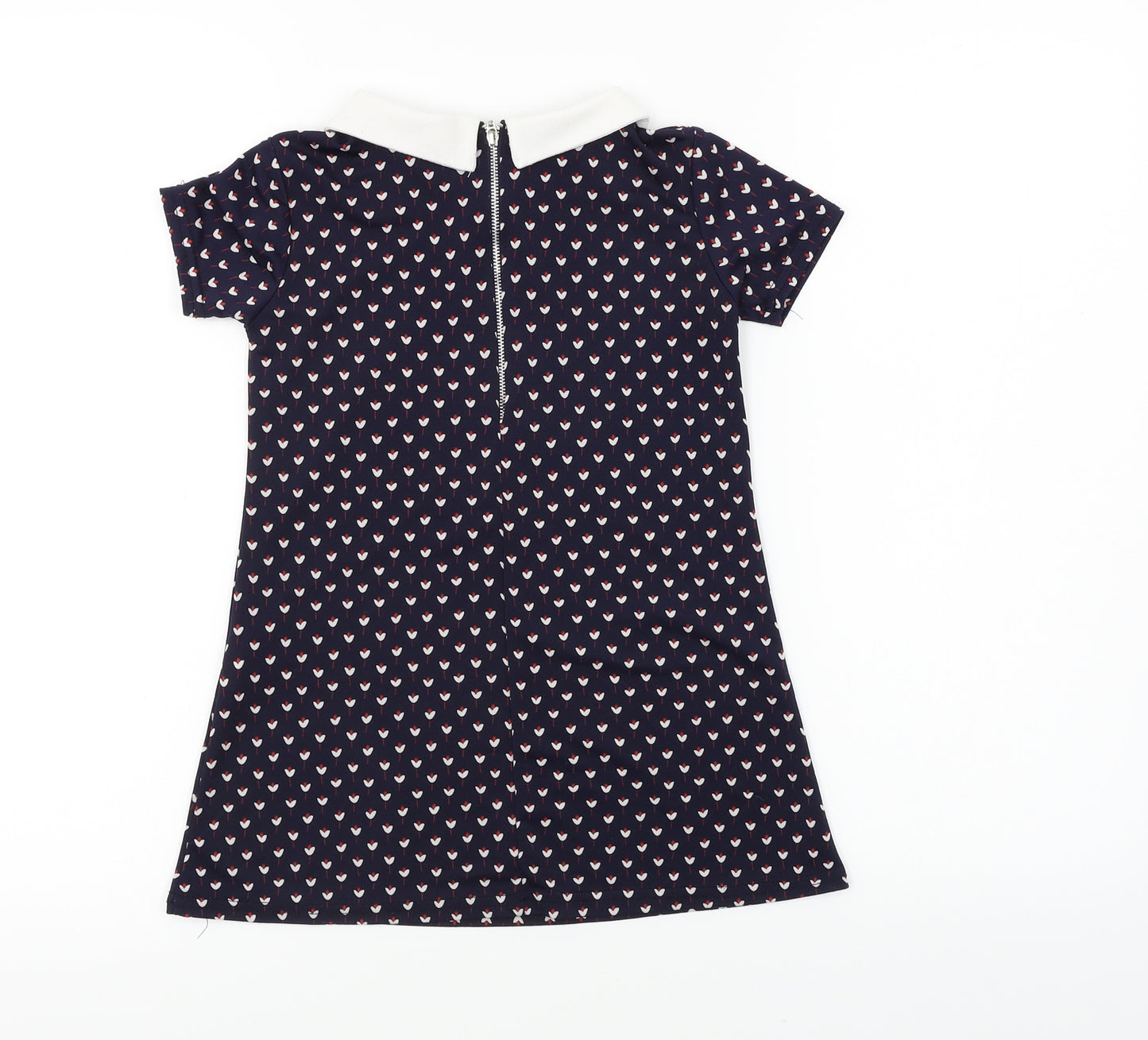 Preworn  Girls Blue Floral  A-Line  Size 4 Years