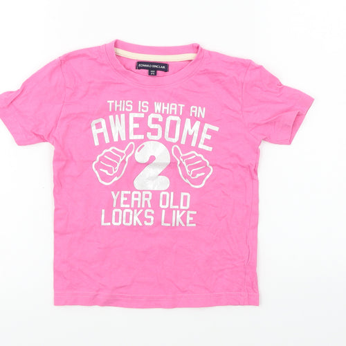 Edward Sinclair  Girls Pink   Basic T-Shirt Size 2-3 Years