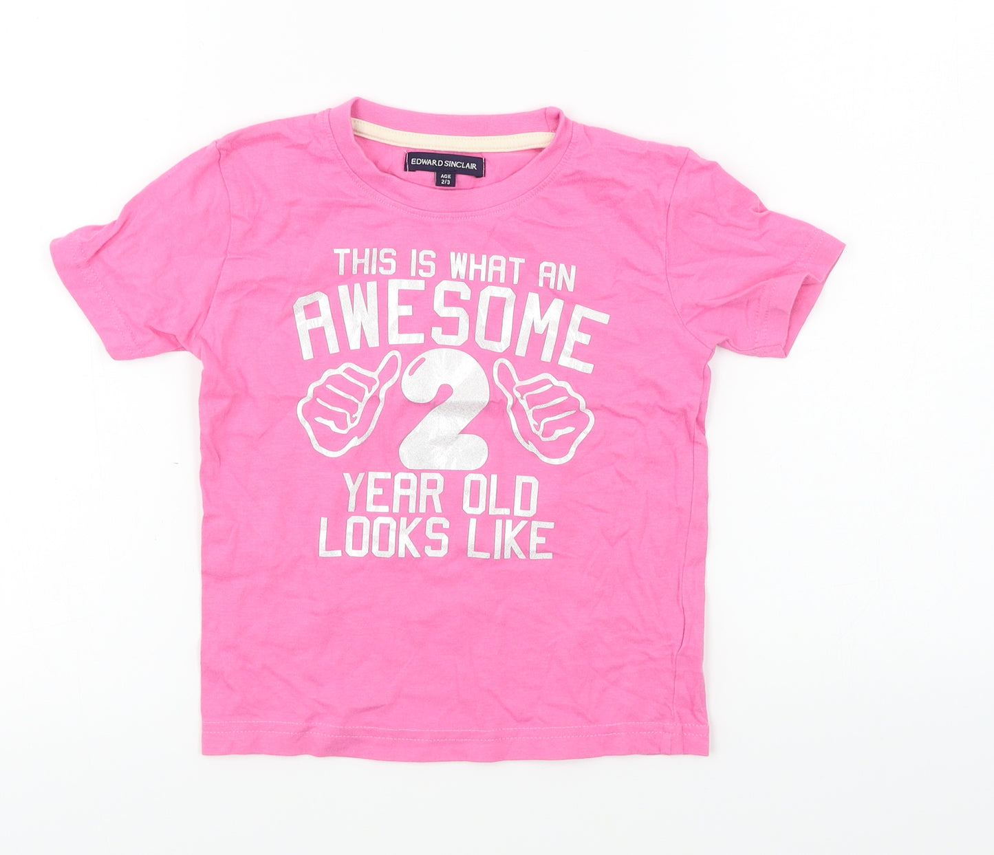 Edward Sinclair  Girls Pink   Basic T-Shirt Size 2-3 Years