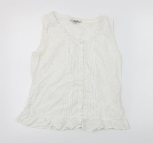 Front view of Peacocks women’s white a-line, size UK 12