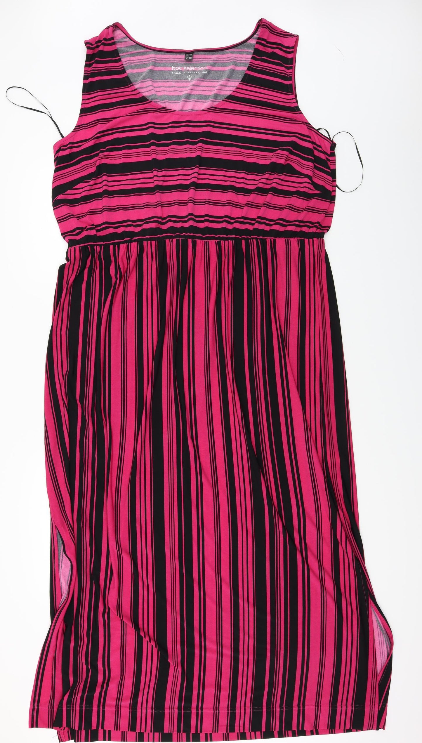 bpc Womens Pink Striped  A-Line  Size XL