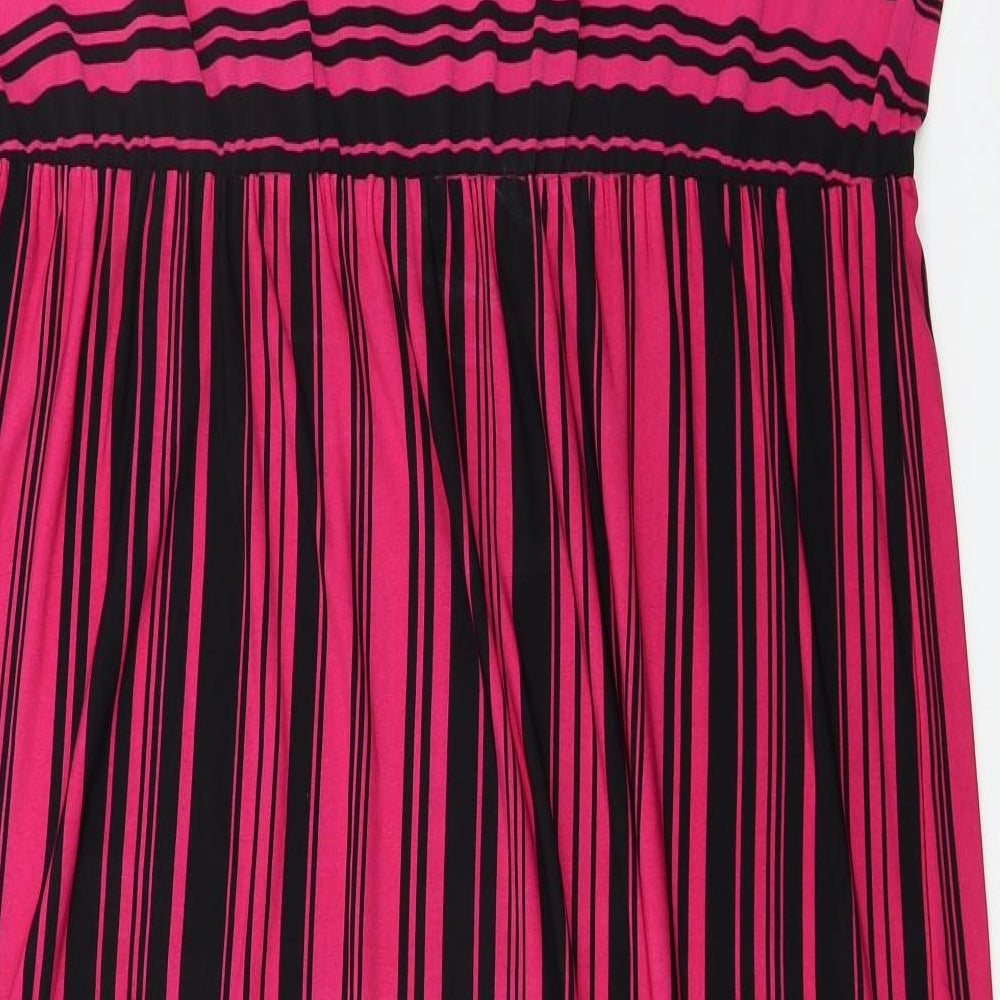 bpc Womens Pink Striped  A-Line  Size XL