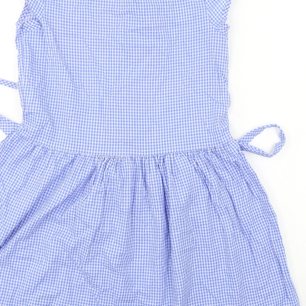 George  Girls Blue Check  Ball Gown  Size 12-13 Years